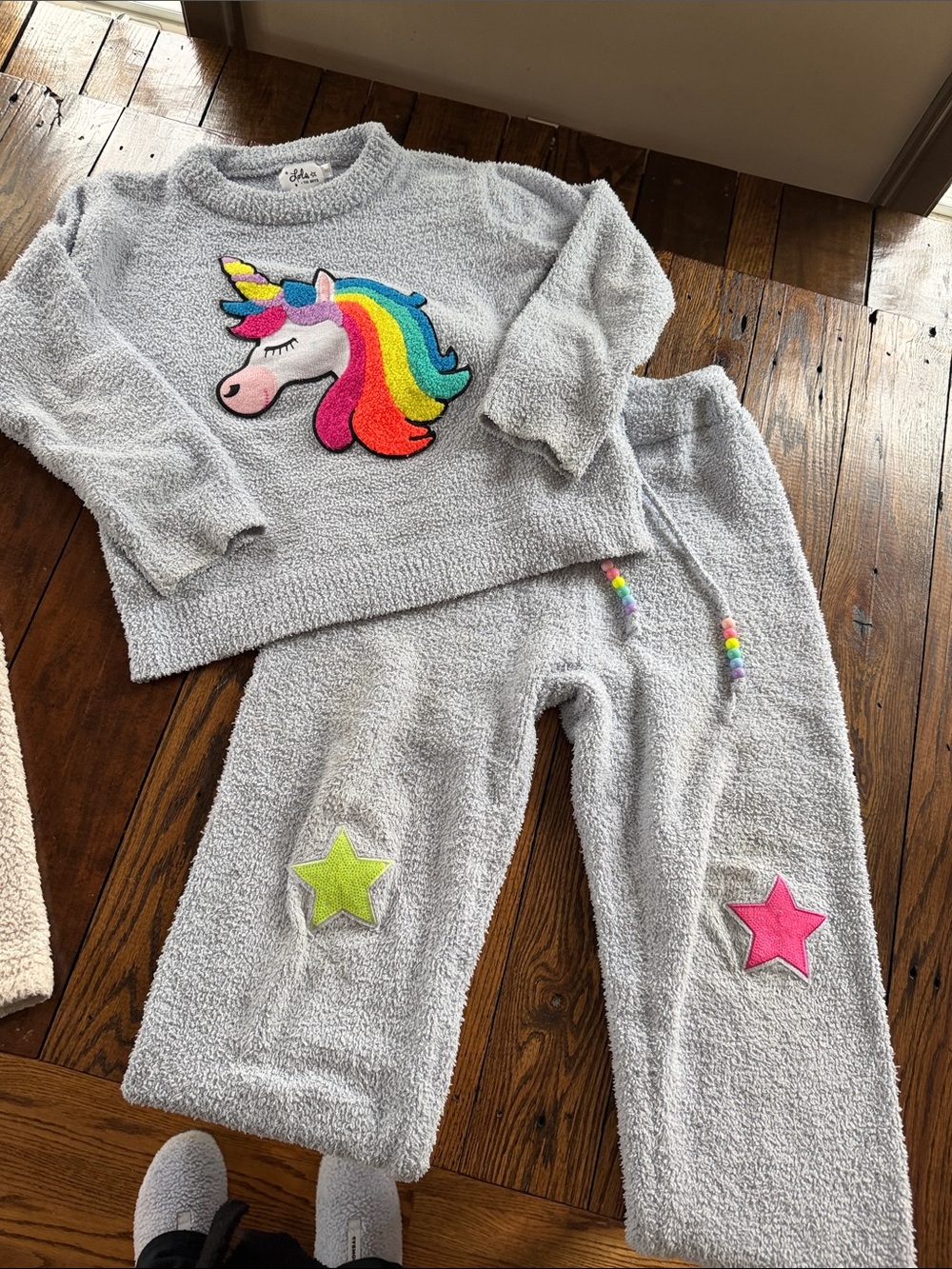 Lola + The Boys Light Blue Unicorn Sherpa set
